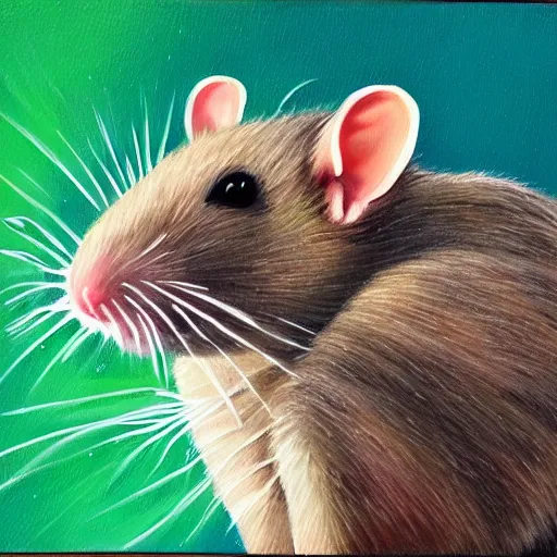 Prompt: a painting of a rat