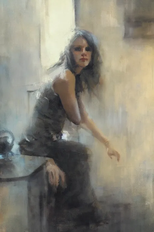 Image similar to A painting of Verna Lisi, by Jeremy Mann