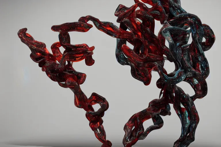 Image similar to Painful pleasures by Lynda Benglis, octane render, 4k, 8k, (sharp), very very beautiful, stunning, twisted, vanishing, transparent, ethereal