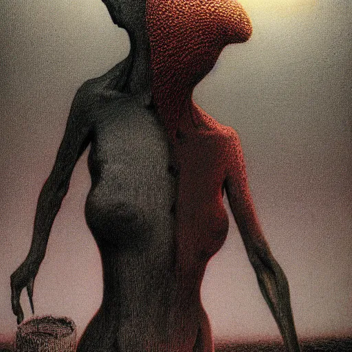 Image similar to coming from the hell in the style of zdzisław beksinski