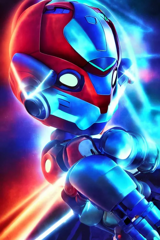 Image similar to robot ninja mask helmet megaman x zero rockman 2 0 2 2 switch game boss legacy collection fanart artsation hyper realistic, octane render clouds, neon colors, bright lights, avatar movie style blue color, 3 2 k image, avatar movie with what if marvel style animation, xel - shaded animation style