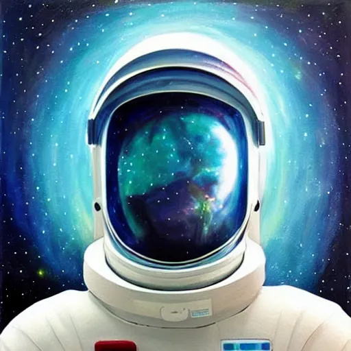 Prompt: “ futuristic spaceman looking out into the universe, ultra detailed, painting ”