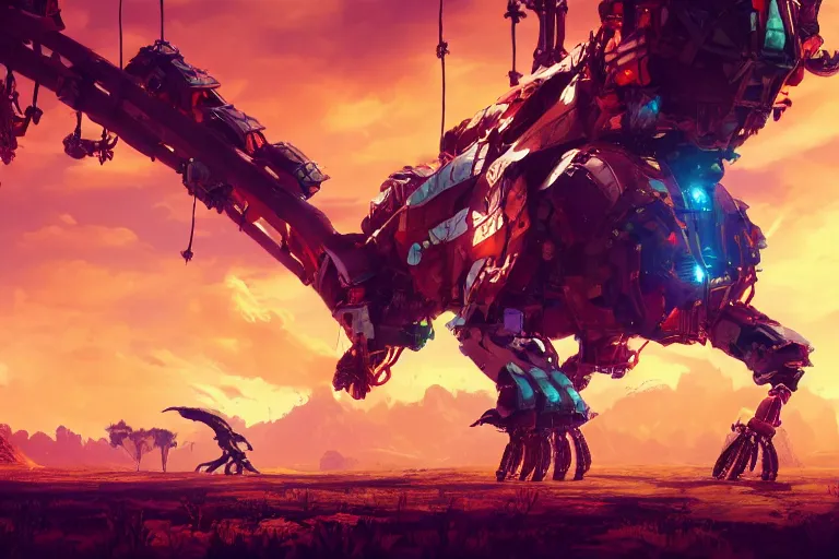 Image similar to sunwing machine mecanical creature robot of horizon forbidden west horizon zero dawn bioluminiscence global illumination ray tracing hdr fanart arstation by ian pesty and alena aenami artworks in 4 k