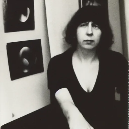 Prompt: Marina Tsvetaeva, 90s polaroid, by Saul Leiter, Jamel Shabazz, Nan Goldin