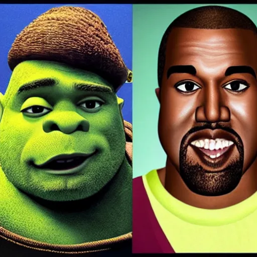 Image similar to Kanye West as Shrek