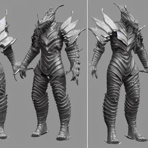 Image similar to epic dragon armor 3d modeling reference very detailed