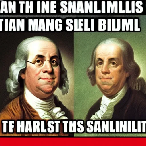 Image similar to meme about benjamin franklin and snails