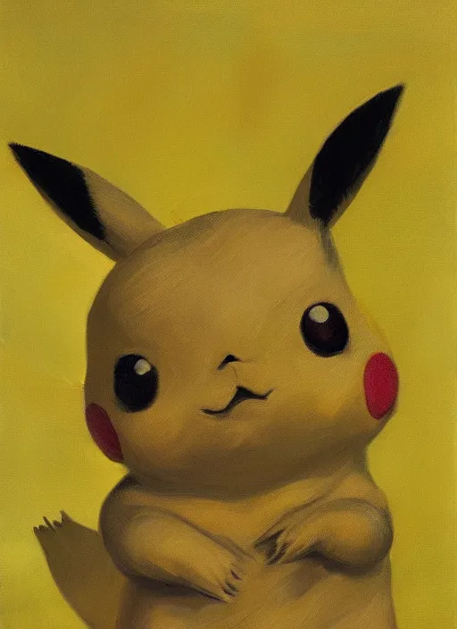 Image similar to Real life Pikachu, painted by Lucian Freud, highly detailed, 8k