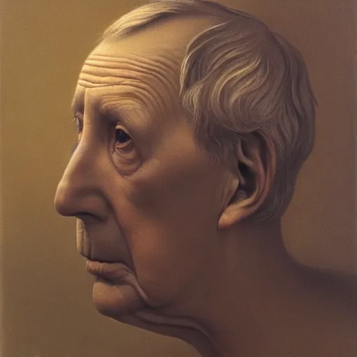 Image similar to Minority Leader Mitch McConnell. Ashamed. Zdzisław Beksiński