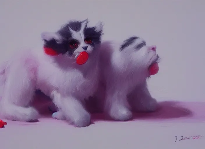 Image similar to concept art of cute candy pets, oil painting by Jama Jurabaev, extremely detailed, brush hard, artstation, for AAA game, high quality