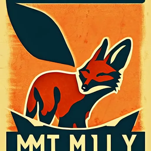 Image similar to modern military foxes, propaganda poster