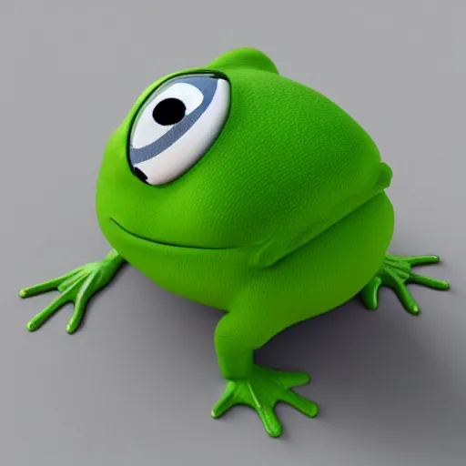 Image similar to pepe frog, 3d render