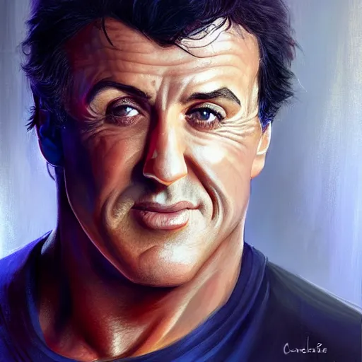 Prompt: portrait of sylvester stallone by charlie bowater