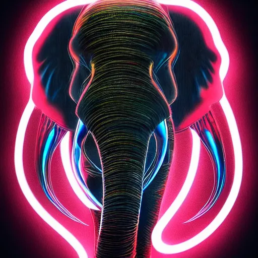 Prompt: neon string art, elephant, josan gonzalez, artgerm, h. r. giger, kilian eng, cinematic, hyper realism, vibrant, octane render, unreal engine, 8 k, high contrast, highly detailed black ink outline