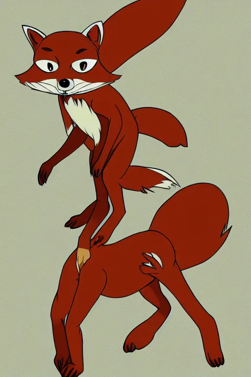 Image similar to an anthropomorphic fox, fursona!!! by don bluth, by kawacy, trending on artstation, full body