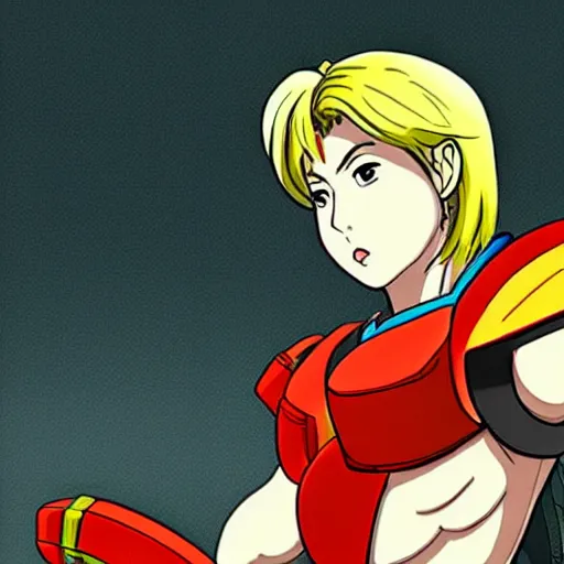 Image similar to Samus Aran depicted as a Samurai in the style of a Studio Ghibli movie