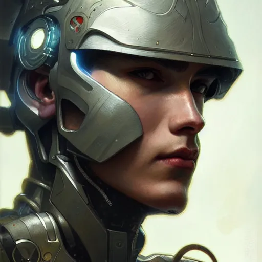 Image similar to ultra realistic illustration, a male cyborg soldier, intricate, elegant, highly detailed, digital painting, artstation, concept art, smooth, sharp focus, illustration, art by artgerm and greg rutkowski and alphonse mucha