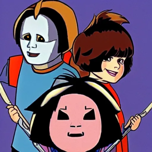 Prompt: Michael Myers in Dora the explorer