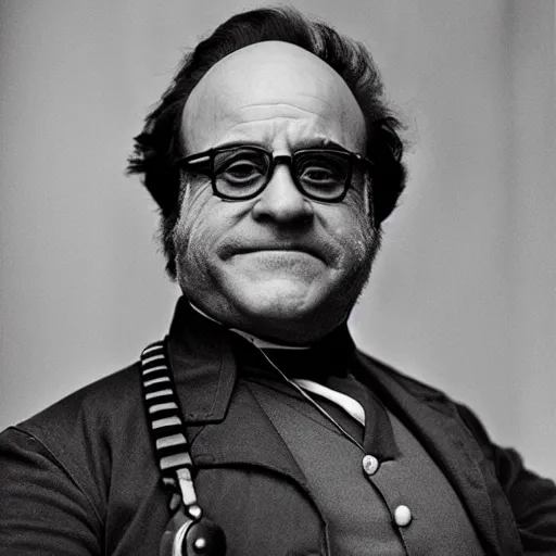 Image similar to portrait photograph of Danny DeVito as a Civil War confederate general