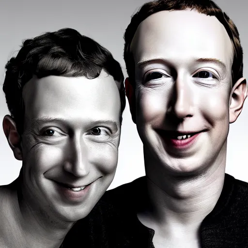 Image similar to a person, the face of musk and gates and bezos all in one face but with Mark Cubans big chin and Mark Zuckerbergs creepy caesar hairdo, HD Studio Portrait