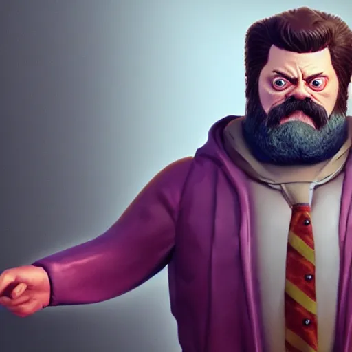 Prompt: nick offerman as omniman, photorealistic still, detailed, 8 k, artstation quality