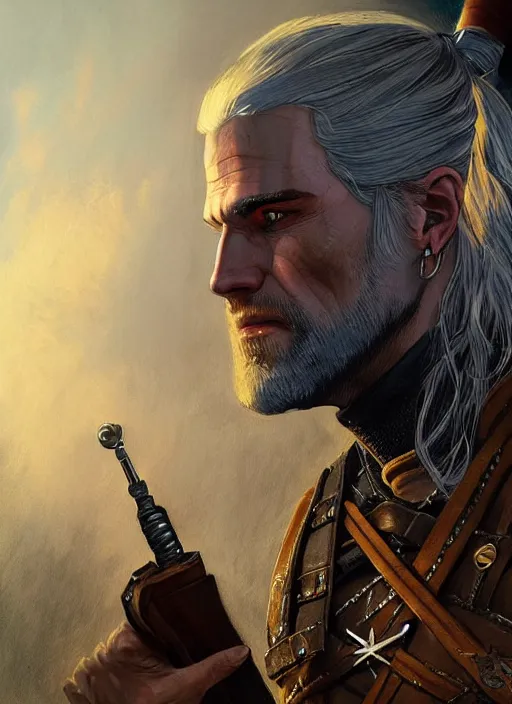 Prompt: digital _ painting _ of _ the witcher _ by _ filipe _ pagliuso _ and _ justin _ gerard _ symmetric _ fantasy _ highly _ detailed _ realistic _ intricate _ port