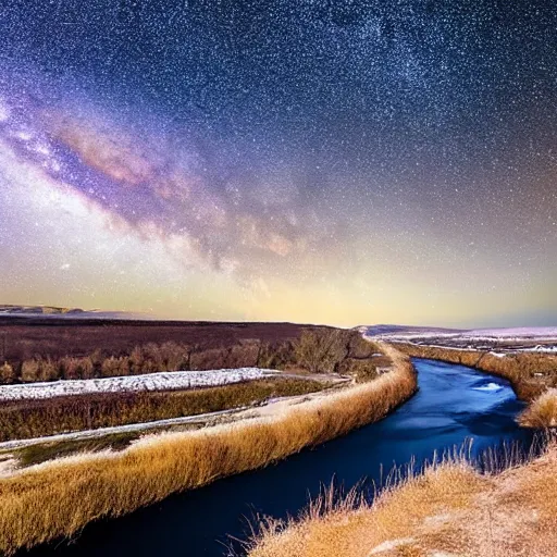 Image similar to A river merging into the Milky Way