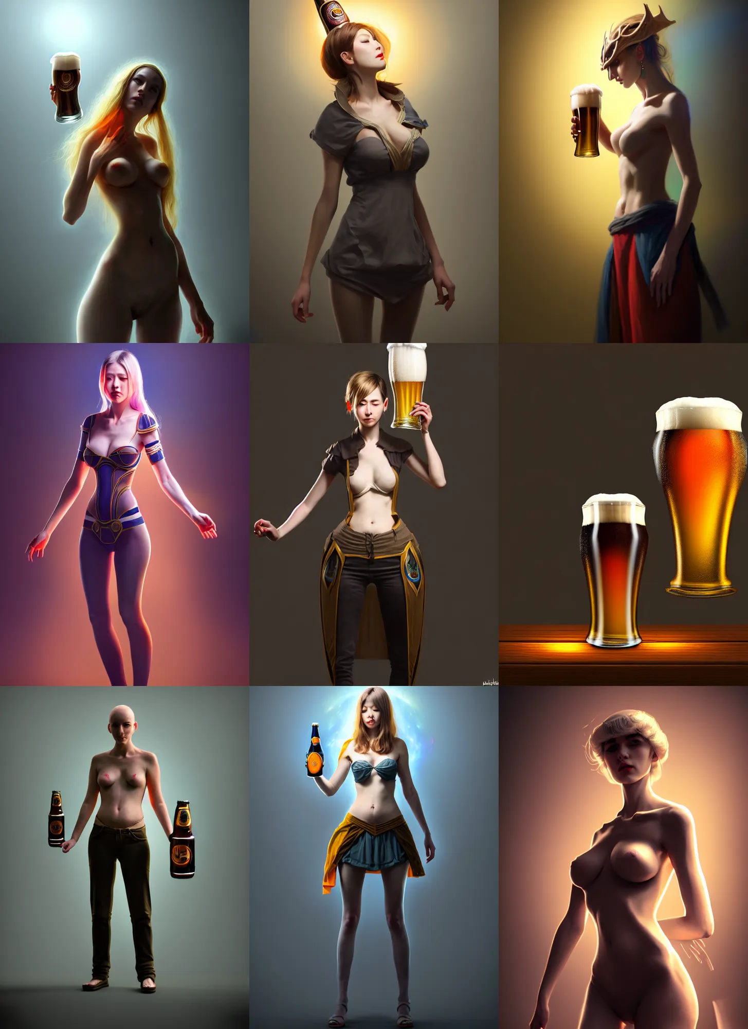 Prompt: costume design made by idealisic concepts, sophisticated composition, old masters light composition, procedurally generated, character drinking beer, DMT BEER SPACE behind, substance designer, PBR, HD, Ultra detailed, hyperrealistic, megascans, volumetric light, concept by master artist, made in paint tool SAI2, trending pixiv face