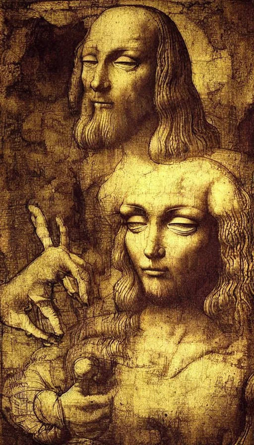 Image similar to techno artwork, by leonardo da vinci