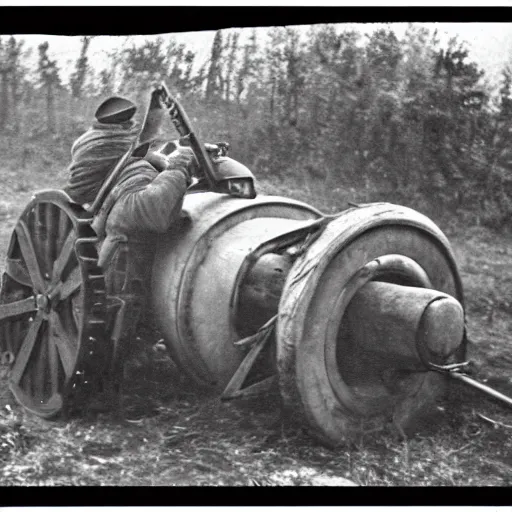 Image similar to a picture of a enormous bear pulling a towed canon on wheel behind him, eastern front, ww 2, historical picture