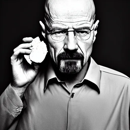 Prompt: walter white eating almond, photography,