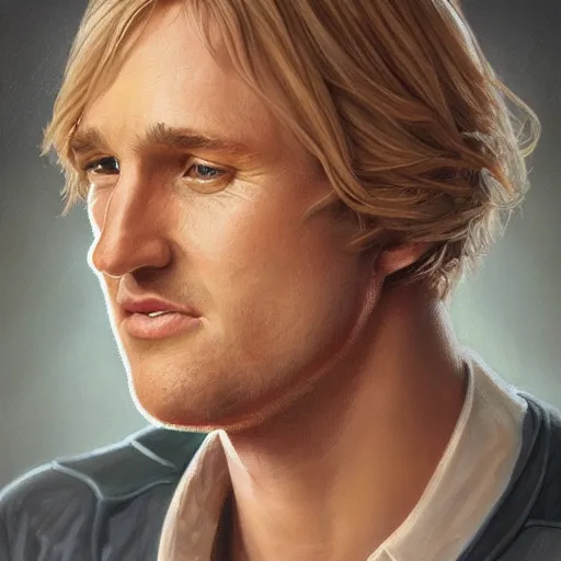 Image similar to owen wilson portrait, intricate, highly detailed, digital painting, artstation, concept art, smooth, sharp focus, illustration, unreal engine 5, 8 k, art by artgerm and greg rutkowski and alphonse mucha