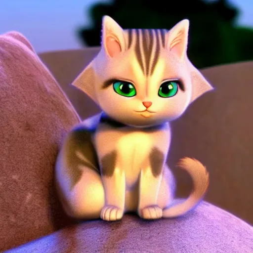 Image similar to dreamworks animation cute cartoon cat