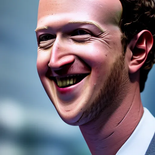 Prompt: mark zuckerburg akward smiling, highly detailed, high quality, hd, 4 k, 8 k, canon 3 0 0 mm, professional photographer, 4 0 mp, lifelike, top - rated, award winning, realistic, sharp, no blur, edited, corrected, trending