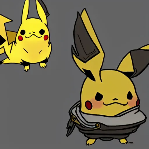 Prompt: pikachu, dark souls 3 style