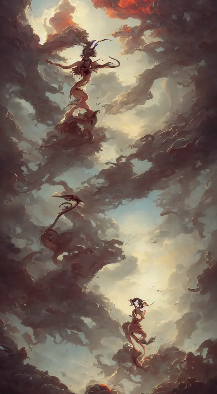 Image similar to an amazing piece of art by Peter Mohrbacher