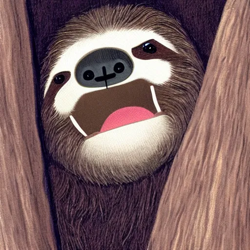 Image similar to little mr screaming sloth by richard hargreaves