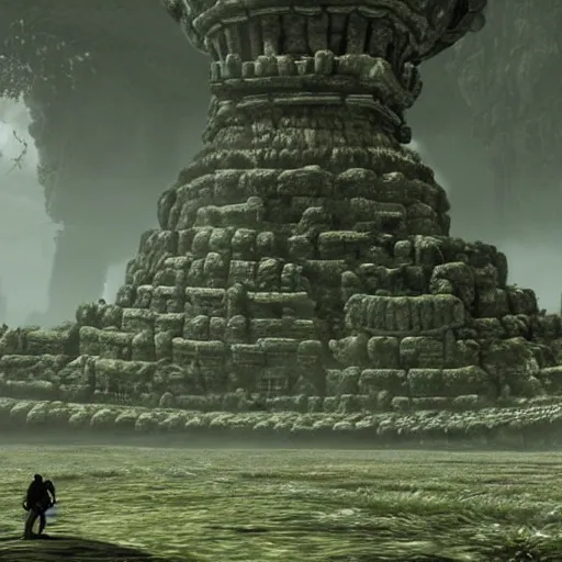 Prompt: snail reimagind in shadow of the colossus