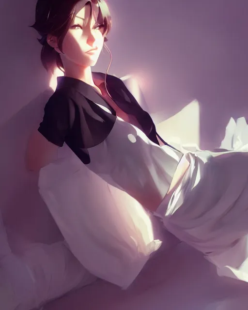 Prompt: full shot, a model, very sexy outfit, detailed face, perfectly shaded body, atmospheric lighting, by makoto shinkai, stanley artgerm lau, wlop, rossdraws