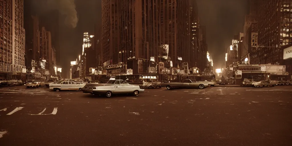 Prompt: a high resolution photo of a new york street at night surrounded with smoke and cars with bright headlights by joel meyerowitz, realistic photo, trending on artsation,