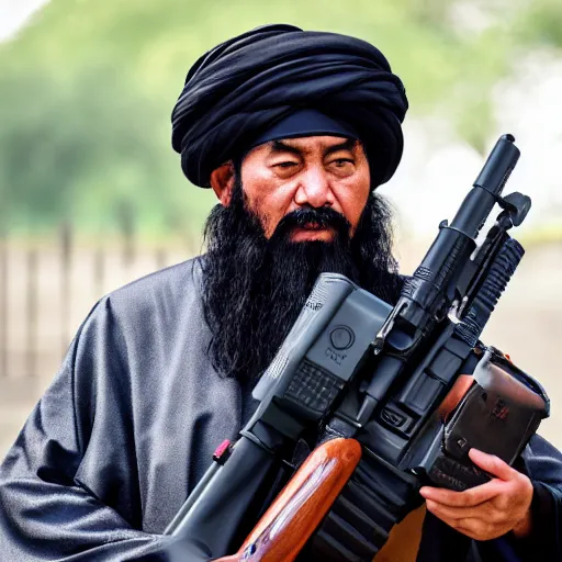 Prompt: 4 k portrait sony a 7 f 2. 8 of xi jinping as a muslim terrorist taliban leader