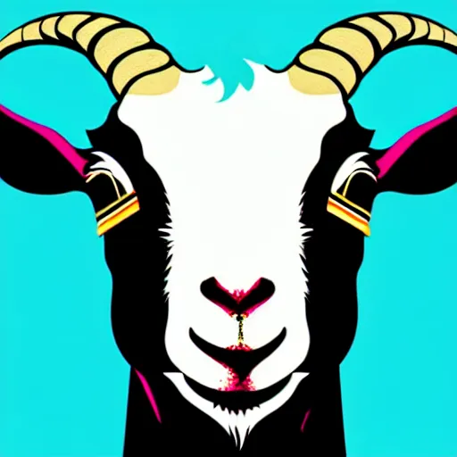 Image similar to goat, portrait, pop art