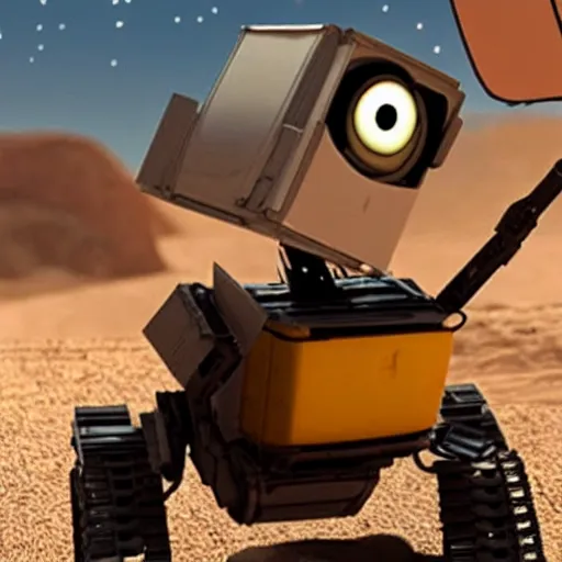 Prompt: wall - e but he's racist