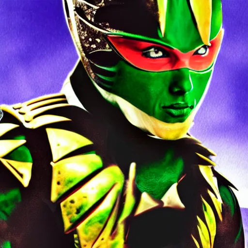 Prompt: dio brando as the dinosaur power ranger, digital photography, highly detailed