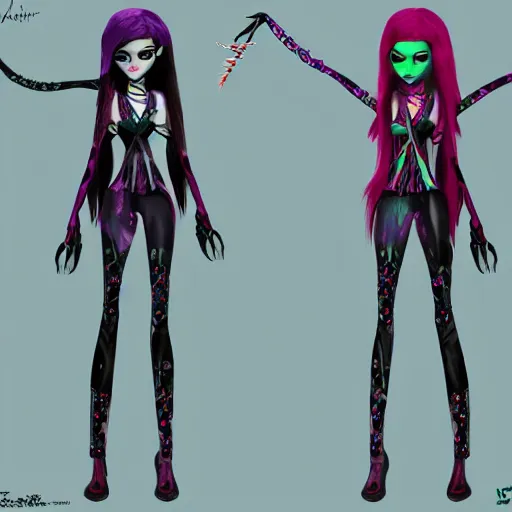 Image similar to saren arterius, saren concept art, monster high, fashion dolls, 4 k