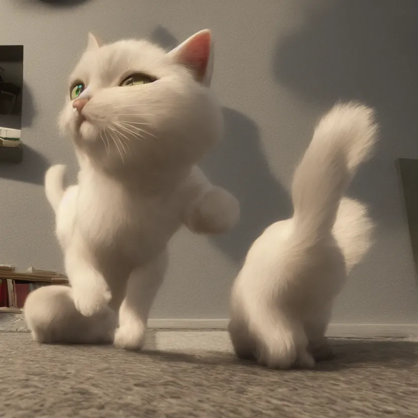 Image similar to a very cute cat, unreal engine, path tracing
