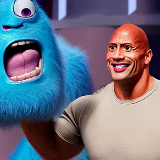 Image similar to dwayne johnson in monsters inc