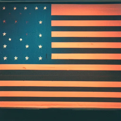 Prompt: cardboard art of the american flag, cinestill, 800t, 35mm, full-HD