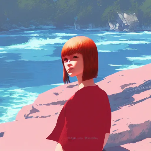 Image similar to A portrait of a character in a scenic environment by Ilya Kuvshinov