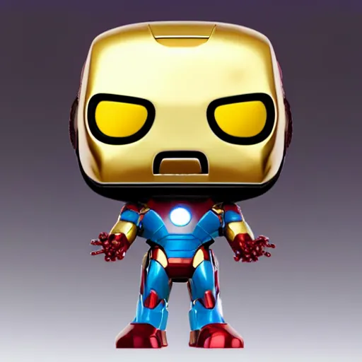 Prompt: iron man funko pop, 4k realistic photo